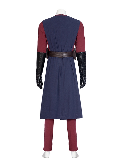 Animation Star Wars The Clone Wars Anakin Skywalker Halloween Cosplay Costume Blue Long Vest