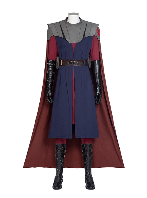Animation Star Wars The Clone Wars Anakin Skywalker Halloween Cosplay Costume Blue Long Vest