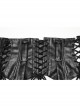 Black Cool Retro Carved Metal Buckle Decoration Cross Straps Drawstring Design Punk Style Tight Corset