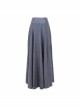 Waist D-Buckle Lace-Up Zipper Rear Long Hem Black Punk Long Half Skirt