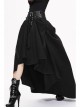 Waist D-Buckle Lace-Up Zipper Rear Long Hem Black Punk Long Half Skirt