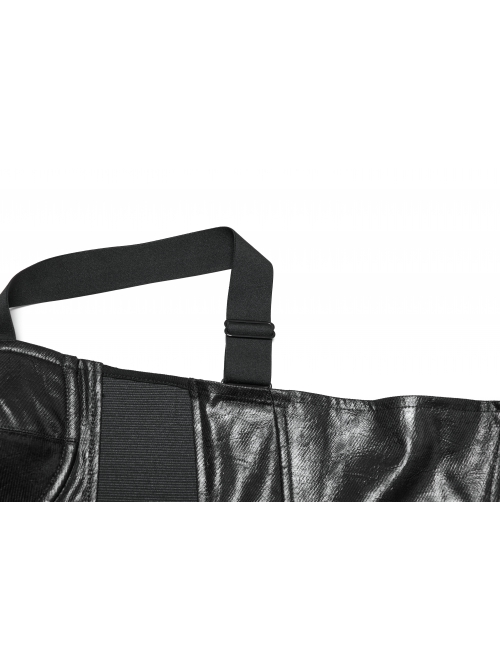 Black Sexy Cool Personality Metal Skull Zipper Adjustable Shoulder Strap Design Punk Style Tight Vest