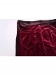 Elegant Black Red Gradient Print Retro Velvet Unique Patchwork Design Gothic Style Flared Pants