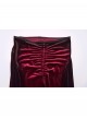 Elegant Black Red Gradient Print Retro Velvet Unique Patchwork Design Gothic Style Flared Pants
