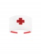 Dark Night Little Nurse Front Chest Fan-Shaped Hollow Side Tulle Splicing Printed White Nurse Costume Halloween Cosplay Sexy Lingerie Set