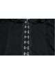 Sexy Daily Black Ruffled Halter Neck Off Shoulder Design Chest Lace Metal Button Decoration Gothic Style T Shirt