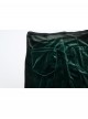 Elegant Green Gradient Print Luxury Velvet Sexy Waist Straps Irregular Stitching Design Gothic Style Flared Pants
