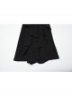 Retro Elegant Black Ruffled Fishtail Hem Daily Versatile Slim Fit  Gothic Style Flared Pants