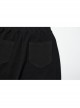 Retro Elegant Black Ruffled Fishtail Hem Daily Versatile Slim Fit  Gothic Style Flared Pants