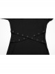 Daily Versatile Black Sexy One Shoulder Unique Cross Strap Decoration Gothic Short Sleeves T Shirt
