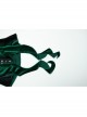 Elegant Green Gradient Print Sexy Square Neck Design Personality Hem Gothic Long Sleeves T Shirt