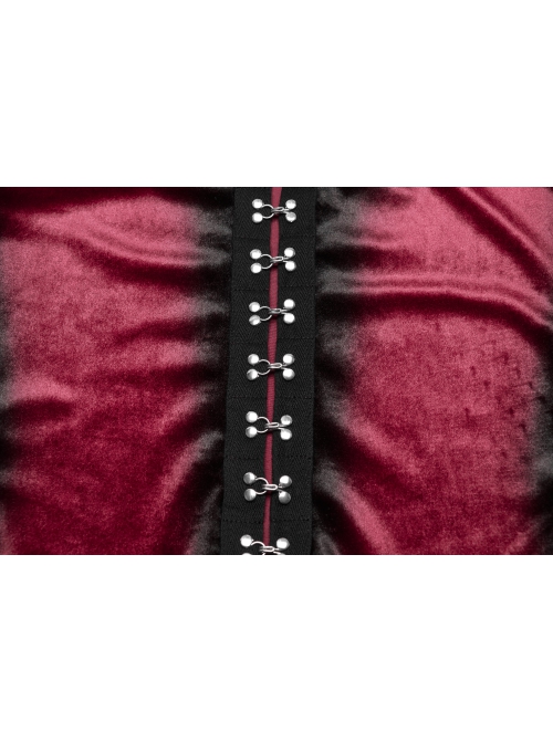 Elegant Red Gradient Print Luxury Velvet Personality Hem Gothic Style Long Sleeves T Shirt