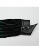Retro Elegant Green Gradient Print Unique Bat Collar Ruffle Design Gothic Style Long Sleeves Shirt