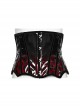 Personalized Black Red Gradient Unique Bat Wing Shape Hem Cool Leopard Print Gothic Style Tight Corset