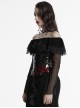 Personalized Black Red Gradient Unique Bat Wing Shape Hem Cool Leopard Print Gothic Style Tight Corset