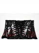 Personalized Black Red Gradient Unique Bat Wing Shape Hem Cool Leopard Print Gothic Style Tight Corset