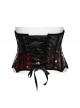Personalized Black Red Gradient Unique Bat Wing Shape Hem Cool Leopard Print Gothic Style Tight Corset