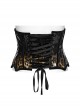 Unique Black Brown Gradient Handsome Leopard Pattern Bat Wing Shape Hem Gothic Style Tight Corset