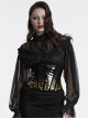 Unique Black Brown Gradient Handsome Leopard Pattern Bat Wing Shape Hem Gothic Style Tight Corset