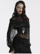 Unique Black Brown Gradient Handsome Leopard Pattern Bat Wing Shape Hem Gothic Style Tight Corset