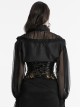 Unique Black Brown Gradient Handsome Leopard Pattern Bat Wing Shape Hem Gothic Style Tight Corset