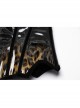 Unique Black Brown Gradient Handsome Leopard Pattern Bat Wing Shape Hem Gothic Style Tight Corset