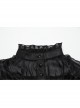 Sexy Black See-Through Loose Fit Tassel Crystal Pendant Lace Decoration Gothic Style Long Sleeves Shirt