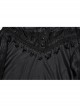 Sexy Black See-Through Loose Fit Tassel Crystal Pendant Lace Decoration Gothic Style Long Sleeves Shirt