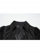 Black Retro Exquisite Jacquard Pattern Sexy V Neck Lace Patchwork Design Gothic Style Lantern Sleeves Shirt