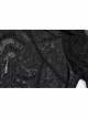 Black Retro Exquisite Jacquard Pattern Sexy V Neck Lace Patchwork Design Gothic Style Lantern Sleeves Shirt