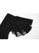Black Elegant Sexy Deep V Neck Back Drawstring Design Retro Wave Sleeves Gothic Style Dress