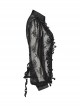 Black Sexy Lace See Through Exquisite Rose Button Back Drawstring Design Gothic Style Long Sleeves Shirt
