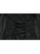 Black Sexy Slim Fit Deep V Neck Lace Mesh Splicing Exquisite Rose Dark Pattern Gothic Style Long Sleeves Dress