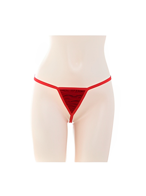 Chinese Style Red Velvet Cheongsam Stand-Up Collar Exposed Chest High Slit Split Binding Bands Sexy Lingerie Set