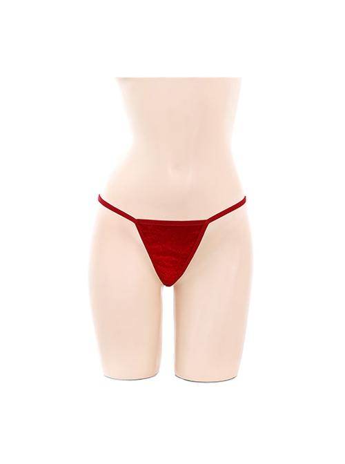 Christmas Carnival Night Ribbon Bondage Little Elk Exposed Chest Red Hip Dress Sexy Lingerie Set