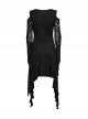 Black Sexy Off Shoulder Design Unique Ruffle Stitching Bat Pattern Gothic Style Long Sleeves Dress