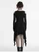 Black Sexy Off Shoulder Design Unique Ruffle Stitching Bat Pattern Gothic Style Long Sleeves Dress