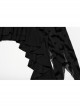 Black Sexy Off Shoulder Design Unique Ruffle Stitching Bat Pattern Gothic Style Long Sleeves Dress