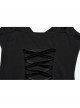 Black Sexy V Neck Irregular Spider Web Mesh Splicing Elegant Slim Gothic Style Suspender Dress