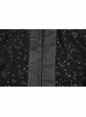 Black Simple Version Design Braided Belt Unique Star Print Gothic Style Wide Sleeve Short Coat