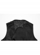 Retro Elegant Black Personality Asymmetrical Hem Gorgeous Carved Metal Buckle Decoration Gothic Style Vest