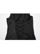 Retro Elegant Black Personality Asymmetrical Hem Gorgeous Carved Metal Buckle Decoration Gothic Style Vest