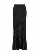 Black Elegant Knitted Patchwork Exquisite Lace Patchwork Hem Gothic Style Skirt