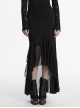 Black Elegant Knitted Patchwork Exquisite Lace Patchwork Hem Gothic Style Skirt