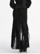 Black Elegant Knitted Patchwork Exquisite Lace Patchwork Hem Gothic Style Skirt