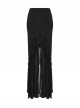 Black Elegant Knitted Patchwork Exquisite Lace Patchwork Hem Gothic Style Skirt
