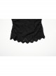 Black Elegant Ruffled Stand Collar Exquisite Lace Stitching Gothic Style Slim Long Sleeves Top