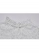 White Elegant Ruffled Stand Collar Exquisite Lace Stitching Gothic Style Slim Long Sleevess Top