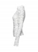 White Elegant Ruffled Stand Collar Exquisite Lace Stitching Gothic Style Slim Long Sleevess Top
