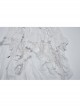 White Chiffon Asymmetric Lace Mesh Splicing Cross Strap Design Gothic Style Daily Versatile Skirt